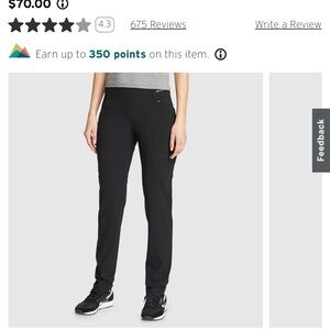 Eddie Bauer Black Incline Utility  Pants Sleek Slim Fit